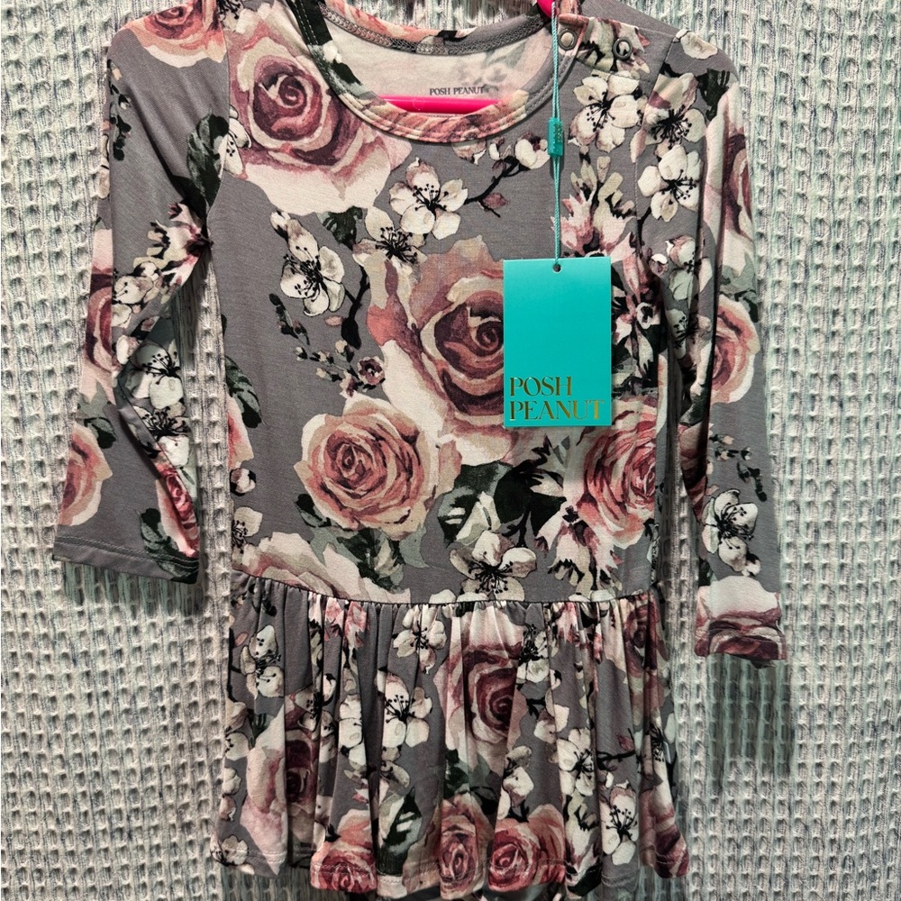 Posh Peanut Daphne Long Sleeve Twirl Bodysuit 18-24mos